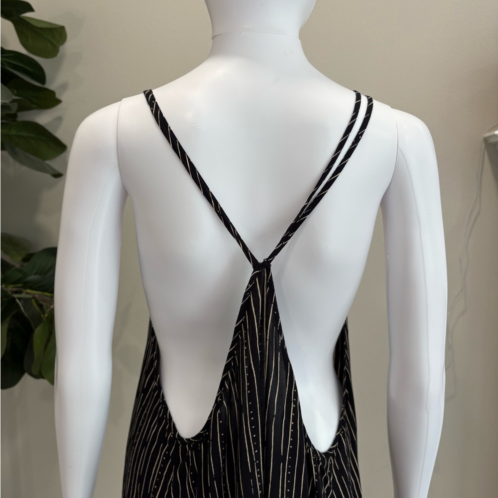 UO silence + noise Striped Wide Leg Cropped Overall Jumpsuit Size M Strappy Tank - Picture 10 of 16